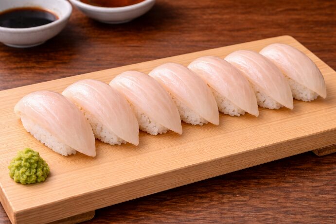 신장병 환자 회 대안 식사 광어초밥 7개 적정량 예시 이미지