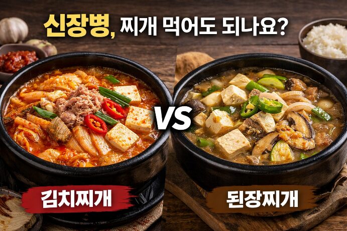 신장 환자 김치찌개 vs 된장찌개, 신장병 찌개 섭취 가능 여부 비교
