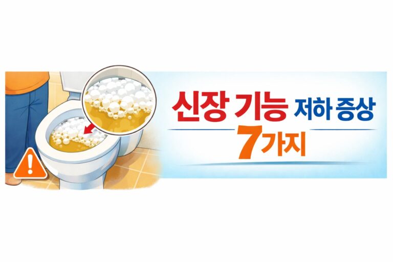 신장 기능 저하 증상 7가지 거품뇨 일러스트 이미지