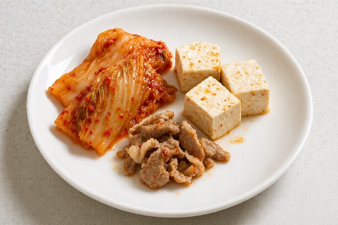 장 환자 김치찌개 건더기 적정 섭취량, 김치 두부 고기 구성