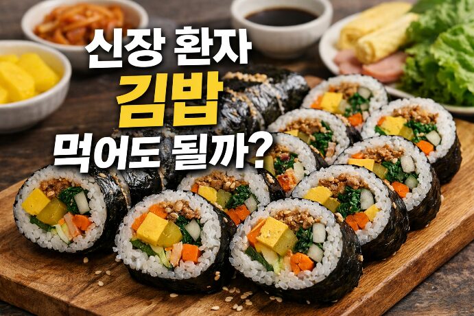 신장 환자 김밥 먹어도 될까 다양한 재료가 들어간 김밥 이미지