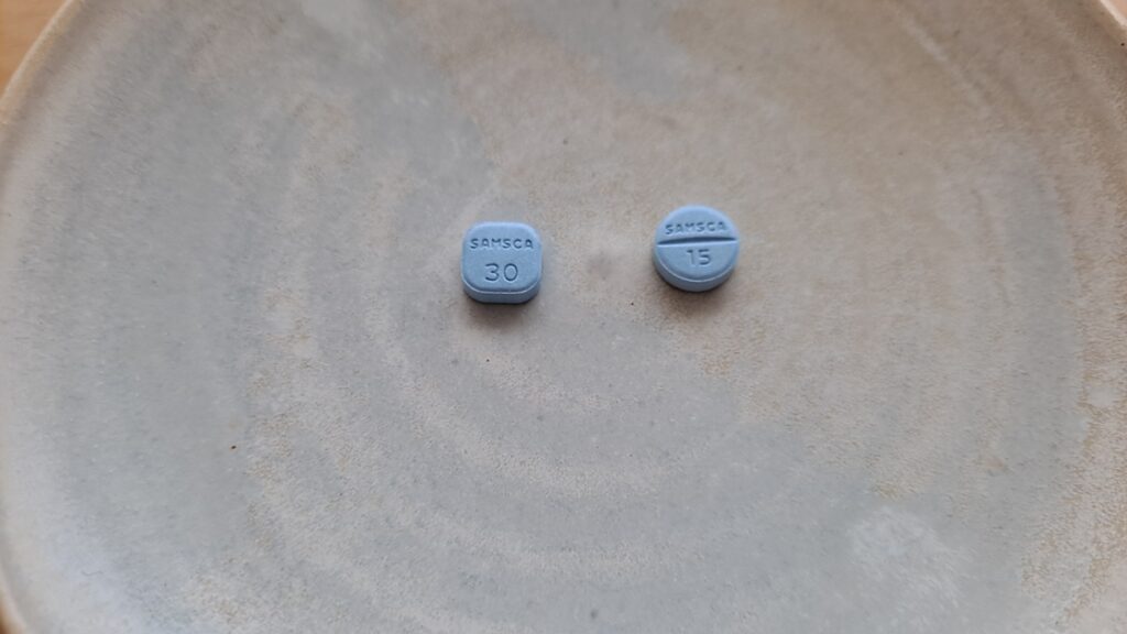 톨밥탄 삼스카 15mg 30mg 알약 모양 비교 모습