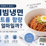 비빔냉면 나트륨 함량을 직접 측정한 결과를 소개하는 이미지