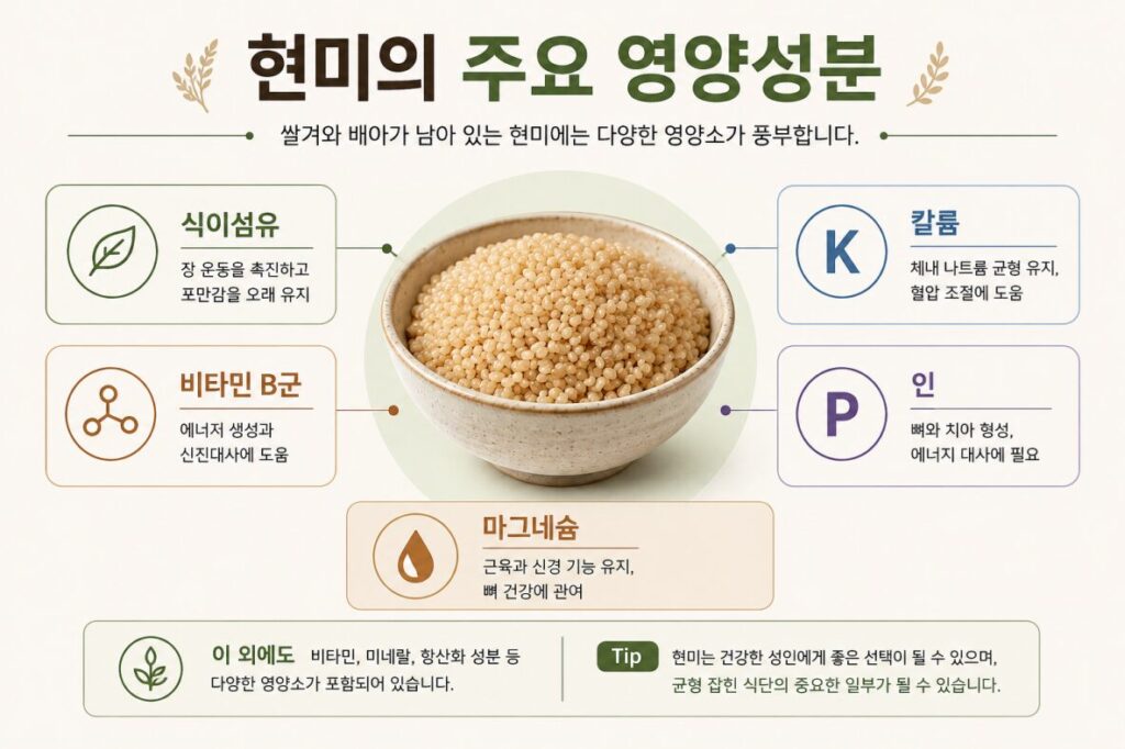 신장병 현미의 주요 영양성분