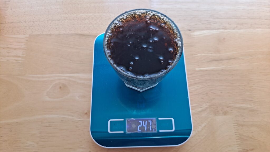 제로콜라 나트륨 측정을 위한 시료 무게 측정 결과