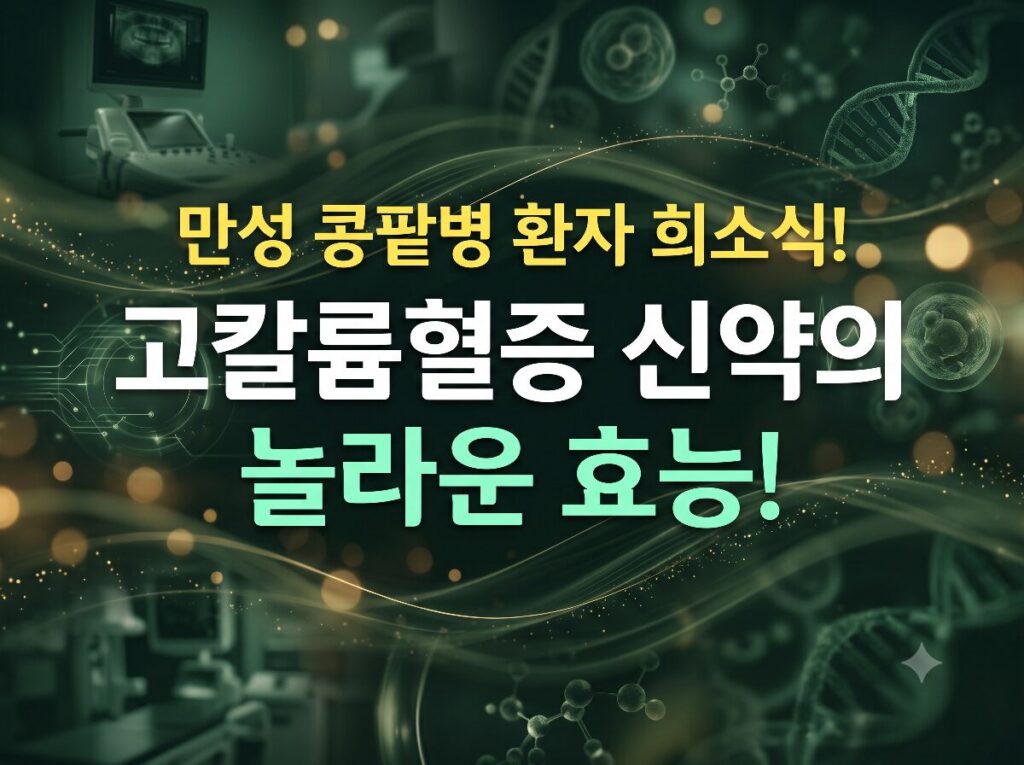 만성 콩팥병 환자를 위한 고칼륨혈증 신약 로켈마의 효능과 부작용을 소개하는 고급스러운 청록색 메디컬 테마의 블로그 썸네일 이미지