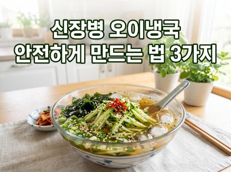 신장병 오이냉국 조리법을 요약한 건강한 여름철 식단 썸네일 이미지