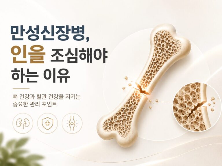 신장병 인 관리의 중요성을 설명하는 뼈 골절 인포그래픽