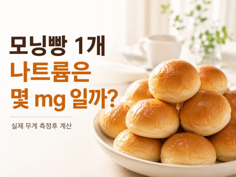 모닝빵 나트륨을 실제 무게를 기준으로 계산한 결과를 소개